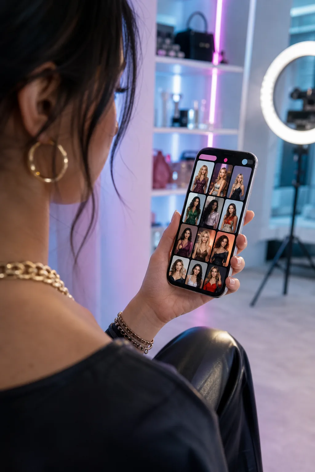 A visitor comparing OnlyFans creator profiles on a phone